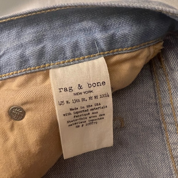 Rag & Bone Medium Blue Wash Cut Off Distressed Gunner Jean Shorts Size 26 - Picture 5 of 6